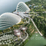 Sky view of the Gardens by the Bay.