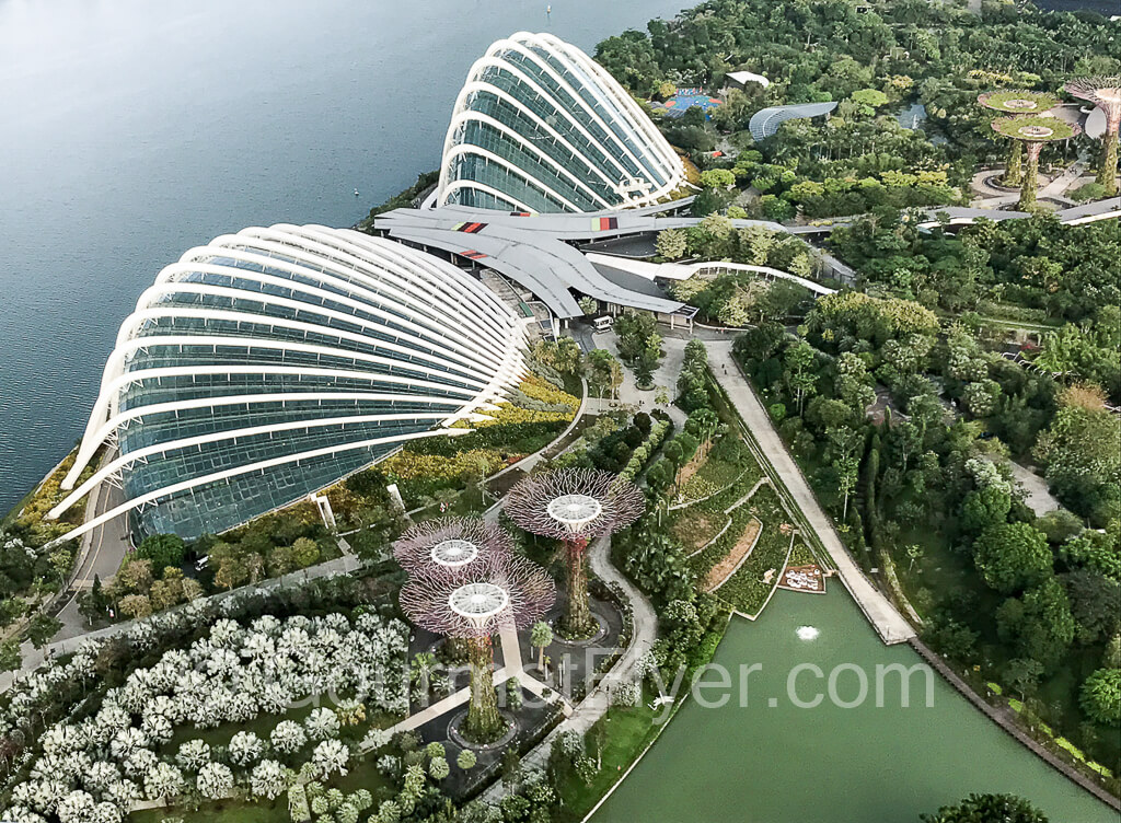 Sky view of the Gardens by the Bay.