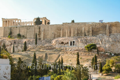 View of the Acropolis from the museum side
