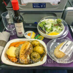 Dinner on United Airlines Premium Plus Premium Economy Class flight
