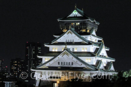 Night view of Osaka Castle