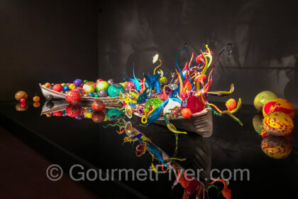 Colorful display at Chihuly Glass Museum