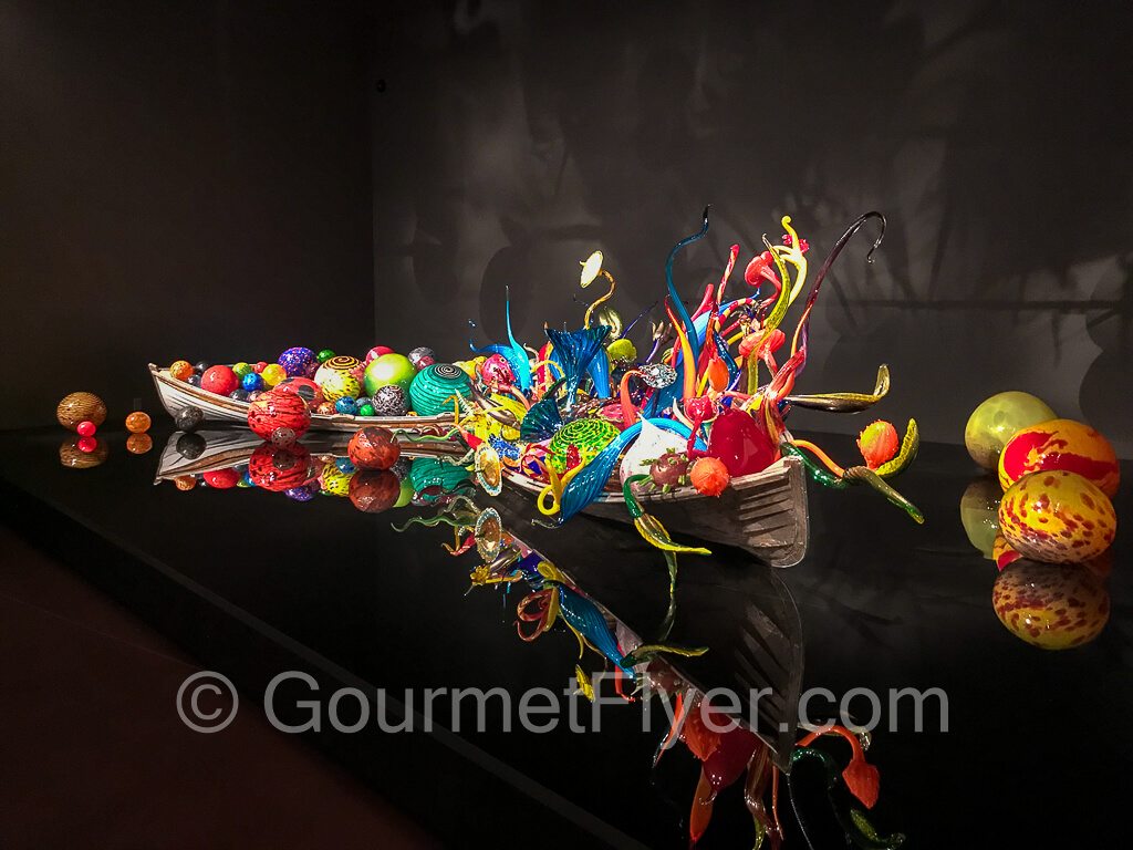 Colorful display at Chihuly Glass Museum