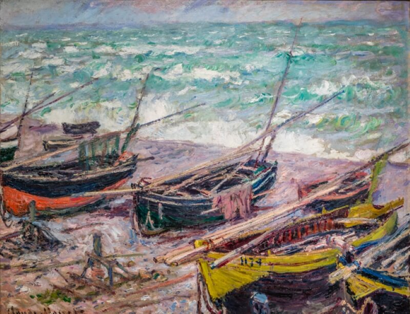 The painting Fishing Boats by Monet.