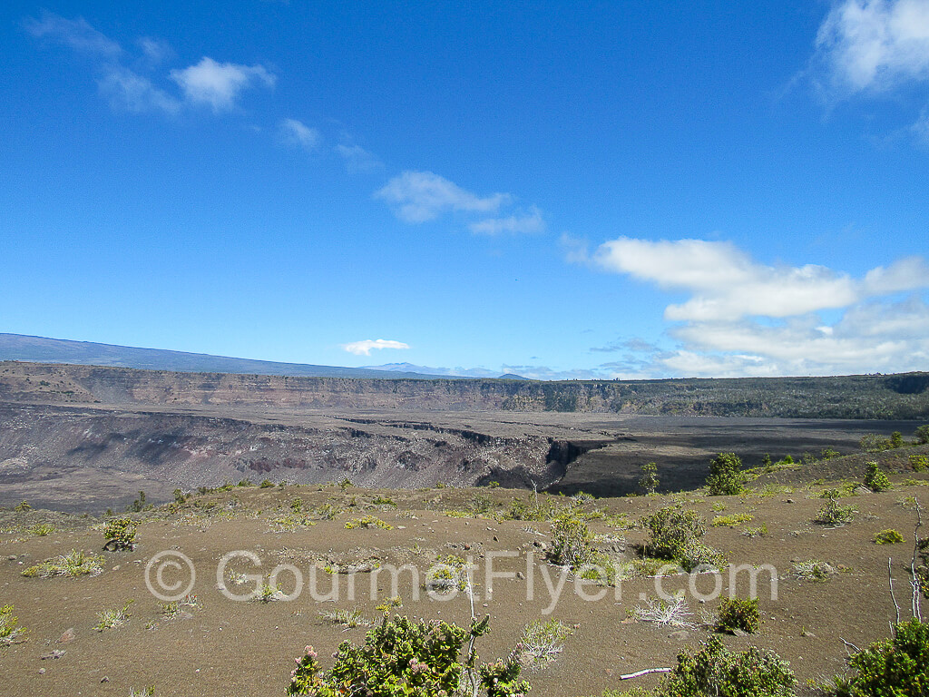 View of the caldera on a sunny day.