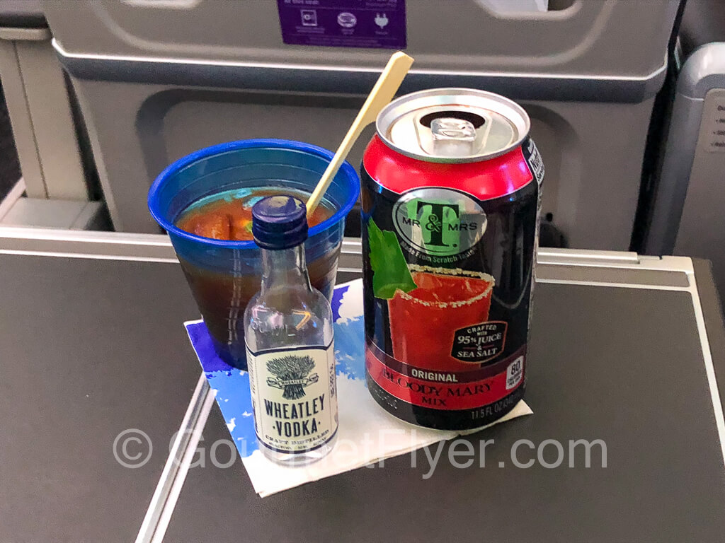 United Premium Plus beverage service - my bloody mary.