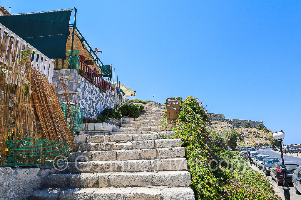 The stairs leading up to the fortress.