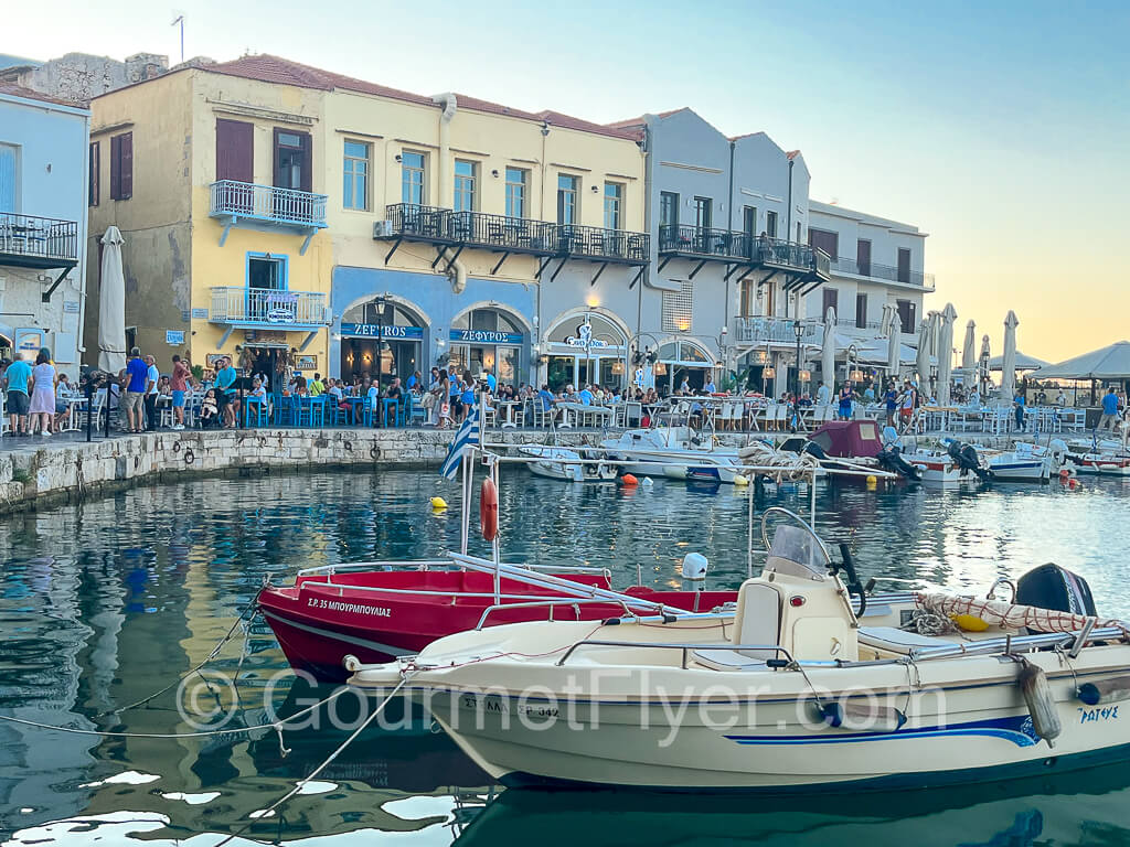 View of Zefyros from across the water in the harbor.