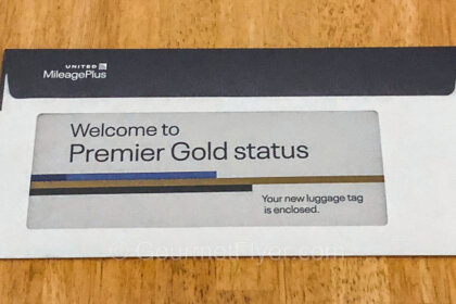 Luggage tags for United's Premier Elite members have arrived - shown here is a Premier Gold member's envelop from the mail.