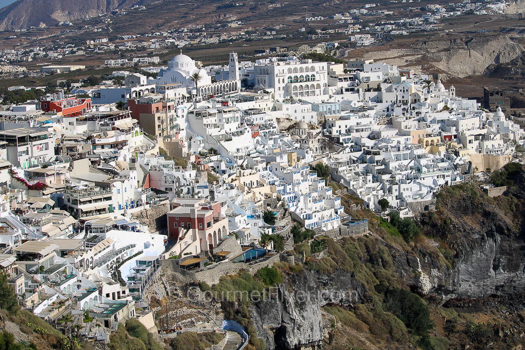 View of Santorini's Fira region from Firostefani.