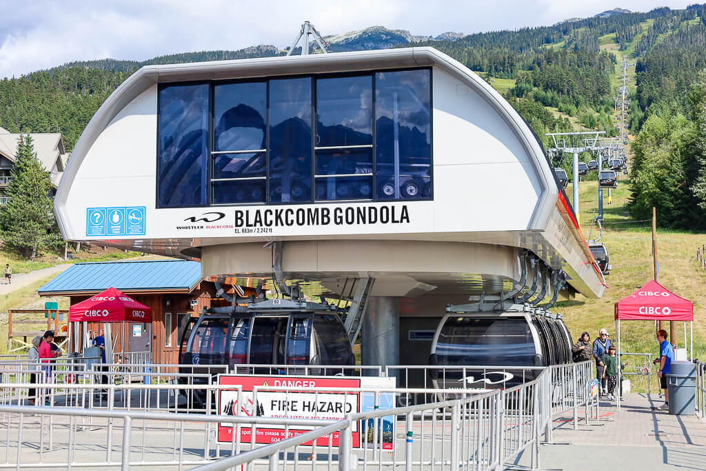 The boarding and offloading point of the Blackcomb gondolas.