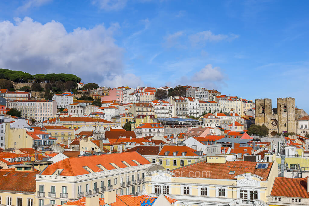 The best things to do in Lisbon feature a trip up the hill to see the city's buildings with their signature red tile roofs.