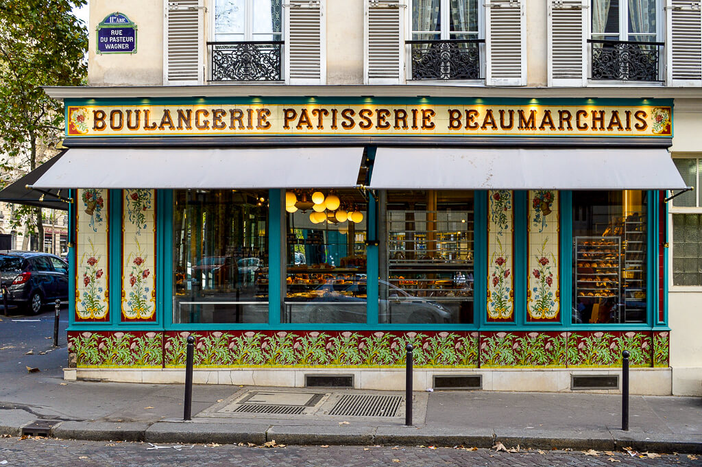 A Paris bakery front on Rue du Pasteur Wagner.